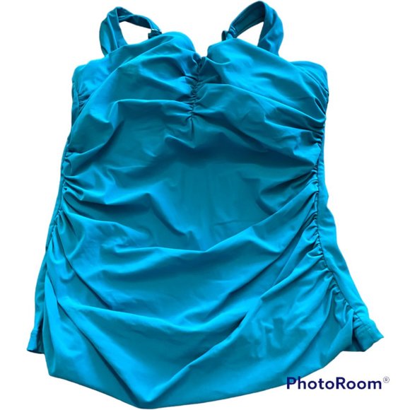 Profile by Gottex Women's Turquoise Tankini Top, Size 38E - Picture 7 of 7
